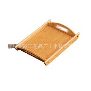 Bandeja de servir de bambú con doble asa, bandeja de madera para exhibir té, comida para barbacoa al aire libre - Product Image 5