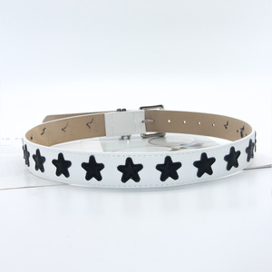 Nouvelle ceinture tendance style punk avec écussons étoiles, ceinture vintage en cuir PU Y2K pour hommes et femmes avec boucle à double ardillon pour jeans - Product Image 3