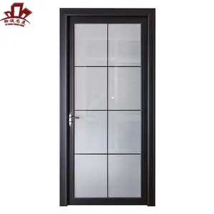 Low price 2 way open style interior french aluminum double leaf swing door toilet door