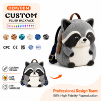 Sac à dos en peluche 3D personnalisé avec logo, taille personnalisée, en tissu doux, pour cadeaux