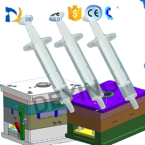 マルチキャビテ使い捨てシリンジプラスチック射出成形金型 (安全シリンジ射出成形金型)