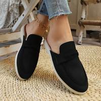Mules plates confortables pour femmes, chaussures décontractées respirantes sans talon pour le quotidien