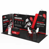 Stand d'exposition en tissu tendu avec structure en aluminium et impression personnalisée pour la promotion en salon professionnel