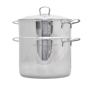 Nouvel ensemble de casseroles en acier inoxydable au design moderne pour une cuisson écologique avec cuiseur vapeur - Product Image 2