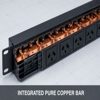Prix d'usine – Unité de distribution d'alimentation (PDU) 19 pouces pour montage en rack, 1U, 8 prises universelles, boîtier en alliage d'aluminium, protection contre les surtensions