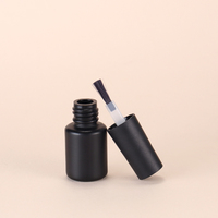 Flacon de vernis à ongles en plastique noir mat cylindrique mini 4 ml avec options de double bouchon, conteneur de gel à ongles anti-fuite