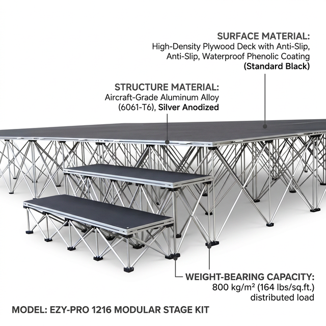 Waterproof Anti-Slippery Folding Portable Concert Modular Assembling Event Removable Moving Aluminum Stage