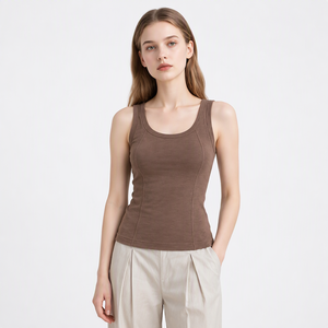 Nouveau design – Débardeur polyvalent pour <span class=keywords><strong>femme</strong></span> avec soutien-gorge intégré, <span class=keywords><strong>gilet</strong></span> chaud automne-hiver à ourlet incurvé doux, sous-vêtement chaud d'hiver, camisole - Product Image 4