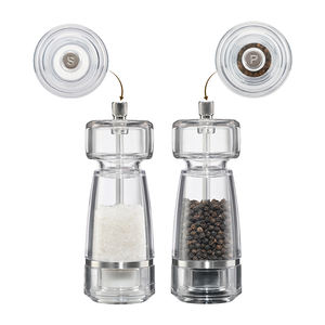 ชุดขวดที่บดเกลือและพริกไทยทำจากพลาสติกใสชุดเครื่องบดขวดโลหะสแตนเลสด้วยมือด้วยมือขนาดมินิล้างออกแบบโลโก้ได้ตามต้องการ - Product Image 4