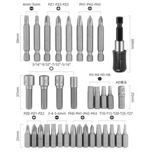 Juego de puntas de destornillador Proskit, puntas hexagonales de acero de 1/4 pulgadas, Phillips y planas, para herramientas manuales - Product Image 4