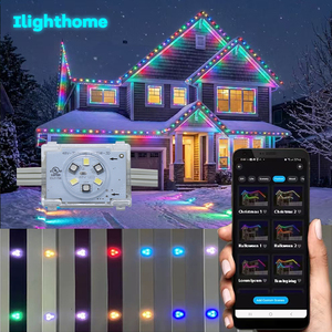 Lumières de Noël permanentes RGB de haute qualité <span class=keywords><strong>sur</strong></span> rail en aluminium adressable, 48V, contrôle intelligent par application pour la décoration de jardin - Product Image 1