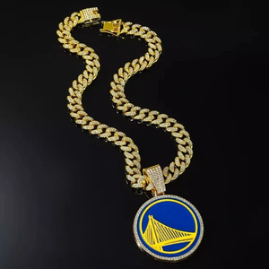 Diseño personalizado colgante collar nuevo baloncesto Golden State Warriors 24 pulgadas hombre mujer personalizado Hip Hop cadena cubana - Product Image 2