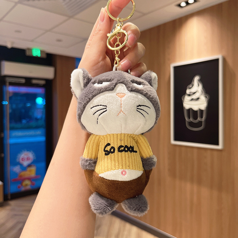 Peluche tirant la série-chat gris