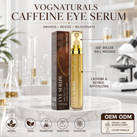 Sérum pour les yeux anti-âge à la caféine OEM avec 360 °   Balle de massage à rouleaux au rétinol, acide hyaluronique et niacinamide pour réduire les ridules et les rides