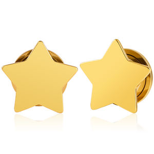 Evorte New Style Star <span class=keywords><strong>Plugs</strong></span> Edelstahl Ohr tunnel Schraub verschluss Ohr messer Body Piercing Schmuck - Product Image 2
