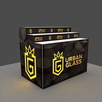Comptoir de stand d'exposition pliable de 1,2 m avec écran LED rétroéclairé, en aluminium SEG, impression personnalisée, à niveaux