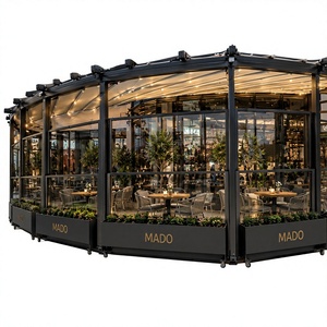 Pergola extérieure moderne en aluminium WISE COMPANY 160x176 avec revêtement poudré, écologique, avec système de verre à piston en verre trempé - Product Image 1