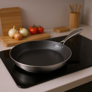 Poêle à frire en acier inoxydable 30 cm, antiadhésive, compatible induction, design minimaliste, lavage à la main uniquement - Product Image 2