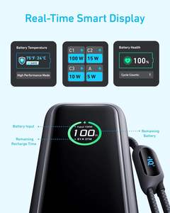 <span class=keywords><strong>Batterie</strong></span> externe Anker Portable 165W 25000mAh avec 3 ports, écran intelligent, charge rapide et câbles intégrés pour deux ordinateurs portables - Product Image 4