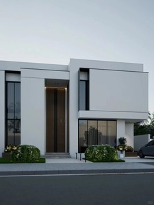 Villa d'hôtel de luxe au design italien moderne, rendu 3D architectural de la <span class=keywords><strong>maison</strong></span>, design d'intérieur, salle de bain, salon, hall - Product Image 1