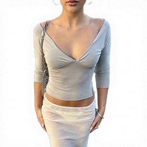 Wholesale Summer New Women's Round Neck Puff Short Sleeve Fashion Versatile Polka Dot Crop <b>Top</b> - Product Image 2