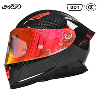 Casque de moto intégral en fibre de carbone avec protection solaire et masque facial pour tout-terrain, doublure en coton – Vente en gros usine AD
