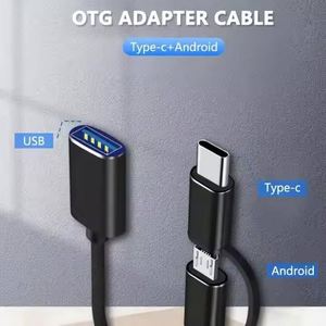 3A Fast Charging <b>Micro</b> <b>USB</b> to <b>USB</b>-C OTG Cable, 2-in-1 <b>Adapter</b> for Phone, Keyboard, Mouse & <b>USB</b> Drive - Product Image 3