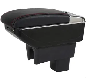 Японский автомобильный дизайнерский черный подлокотник для центральной консоли, контейнер для хранения, кожаный подлокотник для Suzuki Sx4
