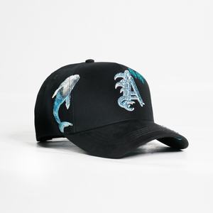 หมวกแก๊ปแบบกำหนดเอง ปรับแต่งโลโก้ของคุณได้ หมวกเบสบอลผ้ากำมะหยี่ สไตล์สปอร์ต ลายปักปลาวาฬ ประดับด้วยคริสตัล - Product Image 2