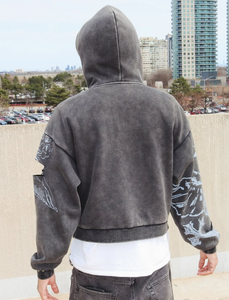 MZNoffers <span class=keywords><strong>Felpa</strong></span> con Cappuccio Vintage Personalizzabile da Uomo con Effetto Usurato e Camicia Oversize Streetwear Ricamata Personalizzabile - Product Image 5