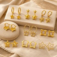 Boucles d'oreilles créoles tendance ES640 Star Design en acier inoxydable, polyvalentes, pour un usage quotidien, bijoux pour femmes, cadeau