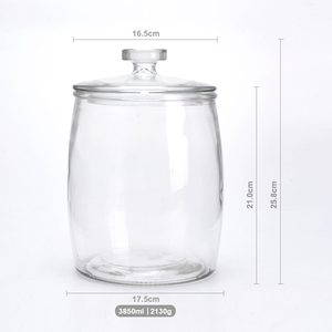 Bocaux en verre avec couvercles, récipients <span class=keywords><strong>de</strong></span> rangement en verre, parfaits pour les céréales, les bonbons, les noix, le sucre, <span class=keywords><strong>la</strong></span> farine, les chips et les biscuits, transparents, 0,53 gallon - Product Image 2