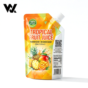 ถุงพลาสติกพิมพ์ลายตามสั่ง เกรดสำหรับอาหาร ขนาด 250 มล. 600 มล. สำหรับบรรจุน้ำผลไม้ <span class=keywords><strong>แบบ</strong></span>หลายชั้น ชนิดเติมได้ <span class=keywords><strong>ป</strong></span>ากถุง<span class=keywords><strong>แบบ</strong></span> Doypack พร้อมจุกหัวฉีด<span class=keywords><strong>แบบ</strong></span>เอียงและจุกหัวฉีดแบบ<span class=keywords><strong>มุม</strong></span> - Product Image 1