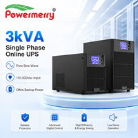 UPS Online 3kVA Gelombang Sinus Murni Bebas Perawatan Baterai Fase Tunggal Input 110 hingga 300Vac untuk Penggunaan Cadangan Daya Peralatan Kantor