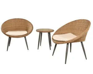 Ucuz 3 parça Rattan hasır açık hava mobilyası satış seti bahçe Rattan kanepe açık Rattan mobilya