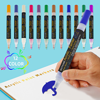Marqueurs de peinture à double pointe, 12 couleurs, tons de peau, stylos de peinture acrylique pour l'illustration de portraits, la peinture sur roche, la peinture sur pierre