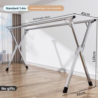 Porte-vêtements pliant en acier inoxydable en forme de X, rétractable, pour balcon et extérieur
