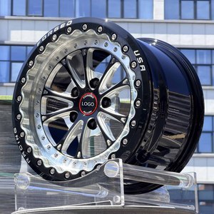 Jantes forgées <span class=keywords><strong>Beadlock</strong></span> noires de <span class=keywords><strong>15</strong></span>, 17 et 18 <span class=keywords><strong>pouces</strong></span>, 5x114.3, 5x112, 5x120, pour course de dragster, compatibles Mustang, GTR, BMW M3 G80, M4, Corvette - Product Image 1