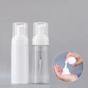 Kosmetikverpackung Schaumstoff-Flasche 100 ml 150 ml durchsichtiger weißer Elfenbein-Schaumpumpenflaschen Schaumreiniger leere PET-Flasche
