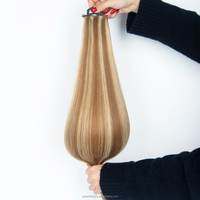 Extensions de cheveux humains à double trame invisible, tissées à la main, sans couture, type Genius Weft, trame hybride