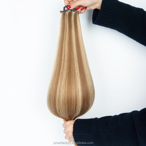 Extensions de cheveux humains à double trame invisible, tissées à la main, sans couture, type Genius Weft, trame hybride - Product Image 4