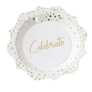 Ensemble de <span class=keywords><strong>vaisselle</strong></span> <span class=keywords><strong>jetable</strong></span>, fournitures de fête de luxe bon marché, assiettes en papier kraft pour fête prénuptiale - Product Image 1