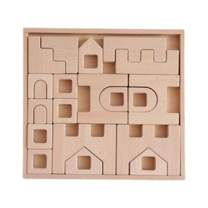 Blocs de construction en bois et acrylique haute transparence, 40 pièces, en bois de hêtre, jouet éducatif, cubes sensoriels arc-en-ciel - Product Image 5