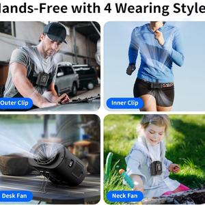 Ventilateur Socool 5000 mAh portable rechargeable à brume d'eau, ventilateur à clip portable à porter à la taille, ventilateur turbo extérieur avec lumière pour voiture et usage domestique - Product Image 6