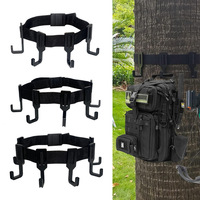 D5122 Perlengkapan Berburu Luar Ruangan Hitam Set Peralatan Pohon Perlengkapan Hutan Tali Webbing Rak Berkemah Pengait Perlengkapan Plastik