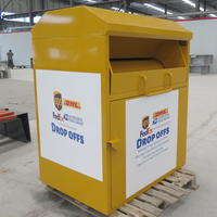 Contenedor de Donación de Ropa Personalizado de Fábrica, Contenedor de Reciclaje de Acero, Acero de Calibre 16, Contenedor de Donación de Ropa Usada