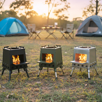 Réchaud de camping moderne et portable en acier inoxydable à bois pour les aventures de barbecue en plein air