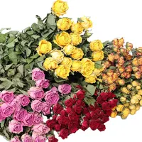 Buquê de flores secas de rosas multicabeça, flores artificiais seca em buquê