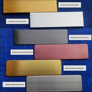 OEM RVS metalen naambadge blanks UV-printen bedrukken mode bulk met geborstelde afwerking - Product Image 4
