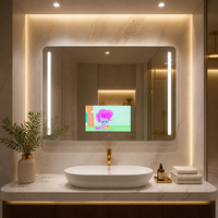 Téléviseur intelligent Android 21,5 pouces avec commande tactile, miroir magique mural pour salle de bain, baignoire, lavabo, zone de vanité